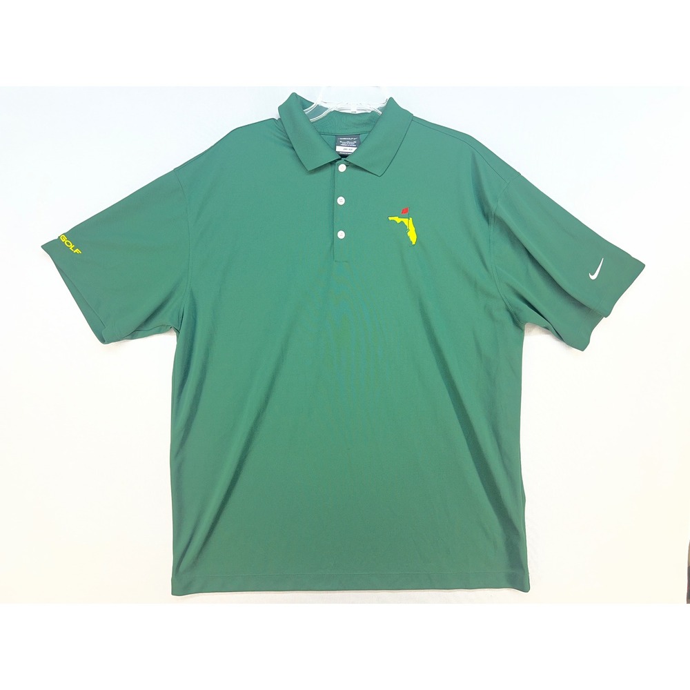 Nike Golf Polo Shirt Mens XL Green Dri-FIT Florida APG Golf Embroidered